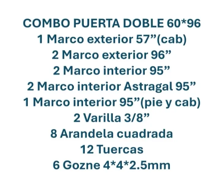 BLANCO - COMBO Puerta Entrada Doble Hoja con Perforaciones (VIETNAM)